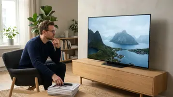 TV på 65 tommer illustrert som guider hos TVoversikt.no