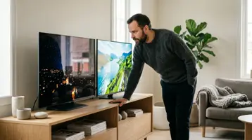 OLED vs QLED illustrert som oled-tv hos TVoversikt.no
