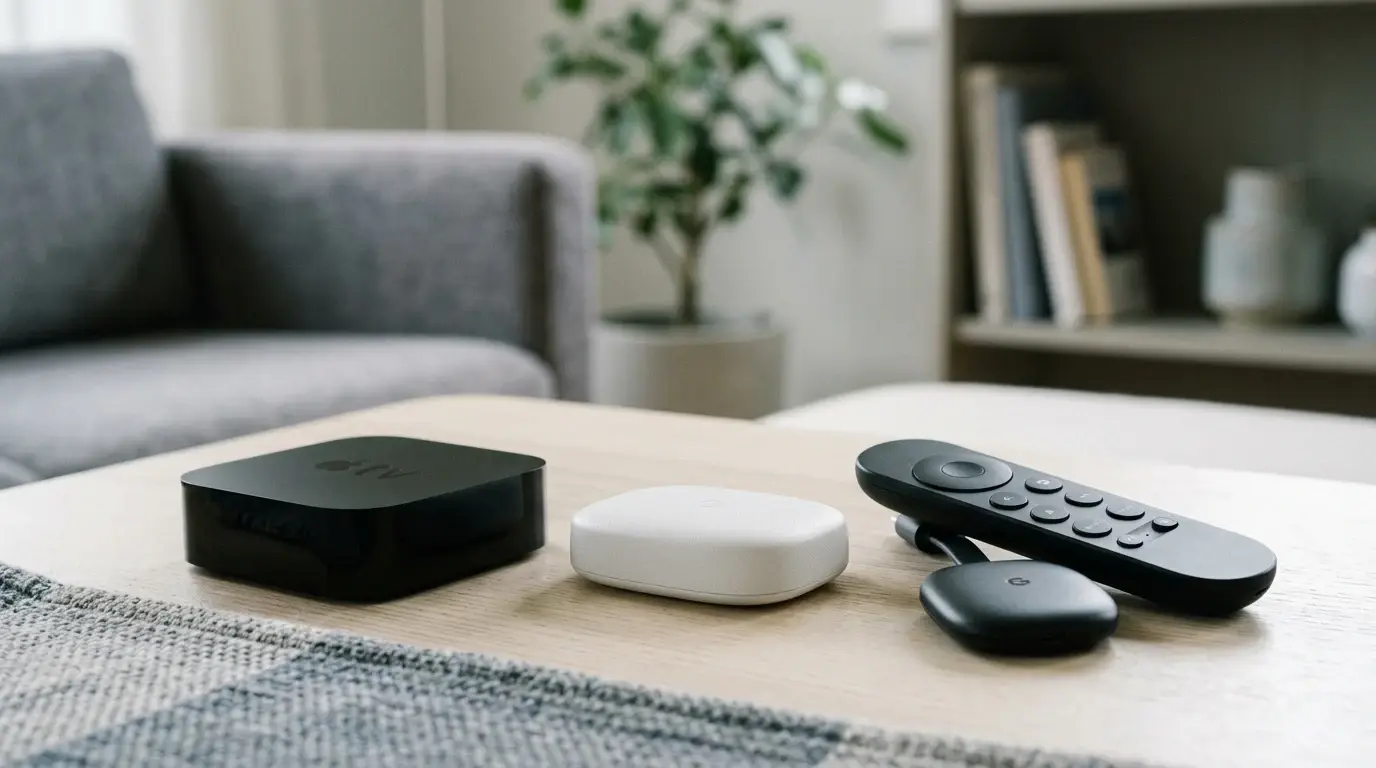 Streaming-enhet illustrert som tv-tilbehør hos TVoversikt.no